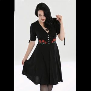 NWT Hell Bunny Embroidered Jacqueline Dress sz UK 10